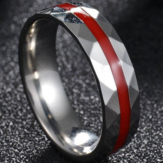 Stainless Steel Thin Blue Line Ring - Shopeasywear