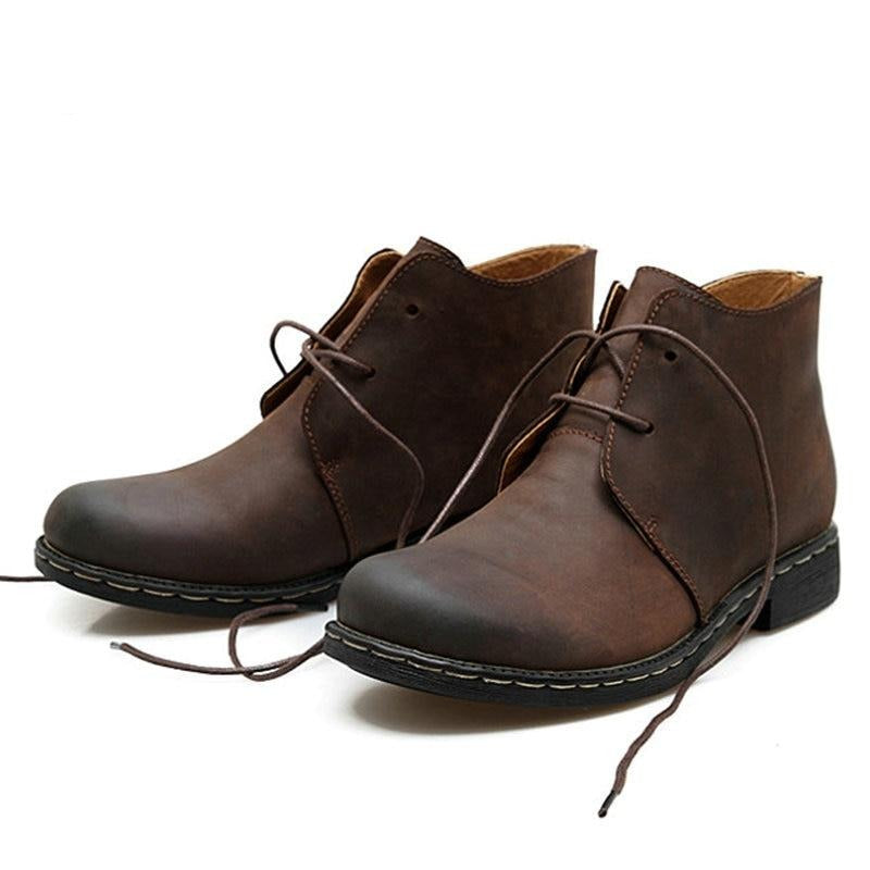 Men Brown Leather Boots