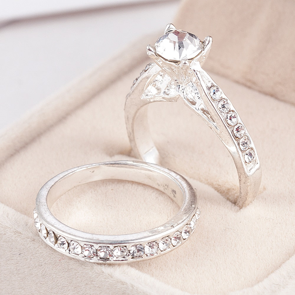 Crystal Engagement Wedding Rings For Women - Shopeasywear