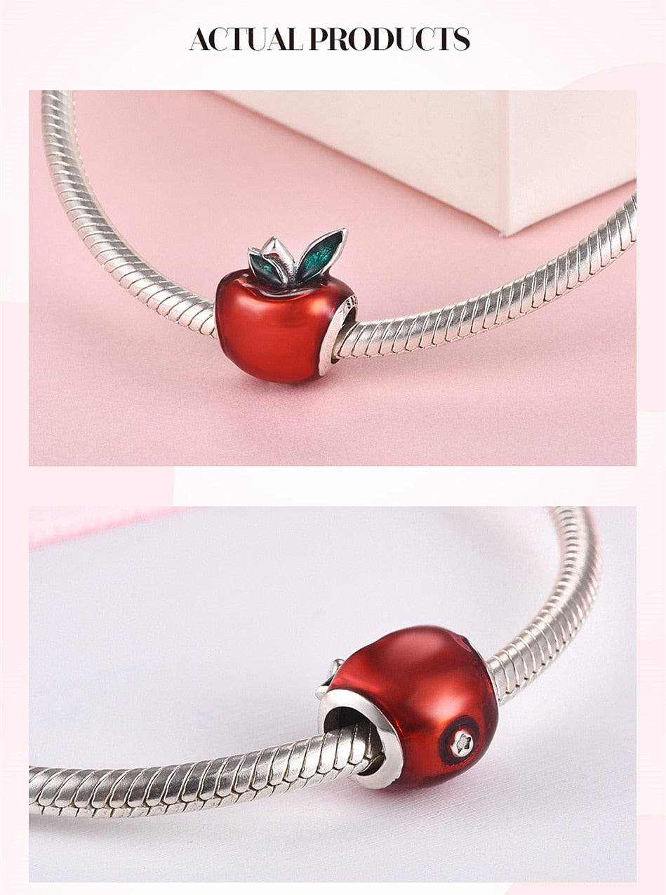 Red Enamel Apple Beads Fit Pandora Charm Bracelets for Women - Shopeasywear