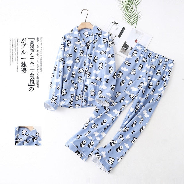 100% Brushed Cotton Women Pajama Sets - Jeglow store