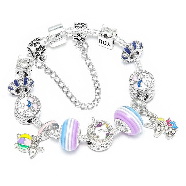 Kids Crystal Heart Beads Bracelets - Shopeasywear