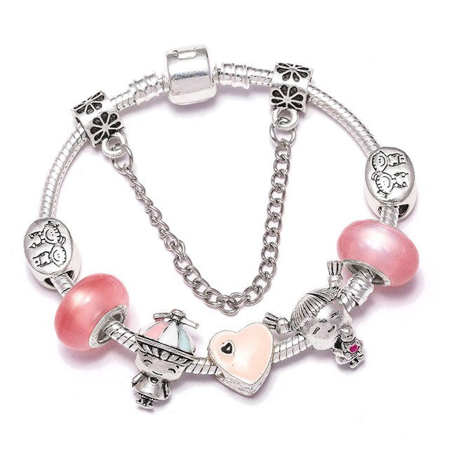 Kids Crystal Heart Beads Bracelets - Shopeasywear