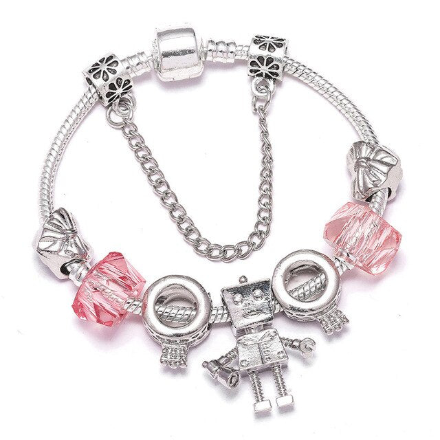 Kids Crystal Heart Beads Bracelets - Shopeasywear