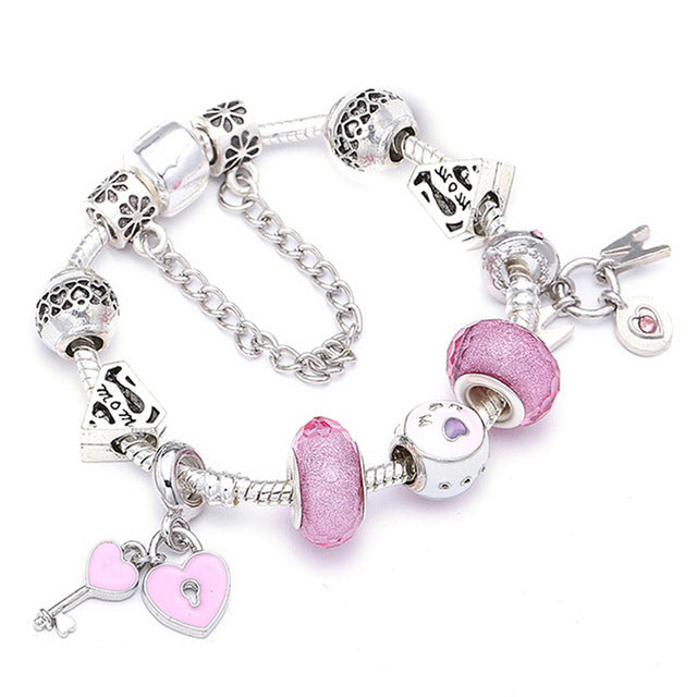 Kids Crystal Heart Beads Bracelets - Shopeasywear