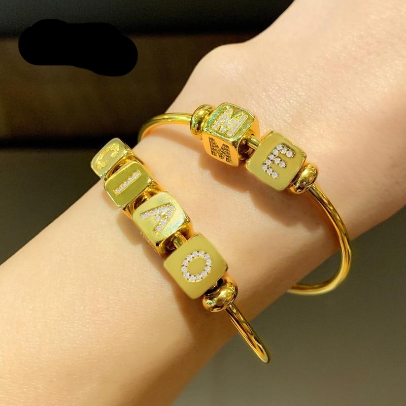 Initial Letter Bangles for Women
