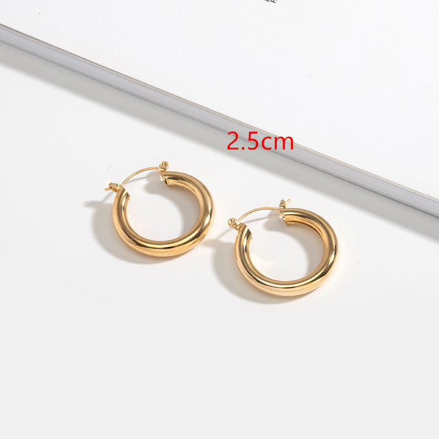 Geometric Round Big Hoop Earrings - Shopeasywear