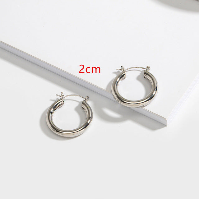 Geometric Round Big Hoop Earrings - Shopeasywear