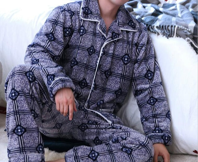Long Sleeve Student Men Pajamas Set