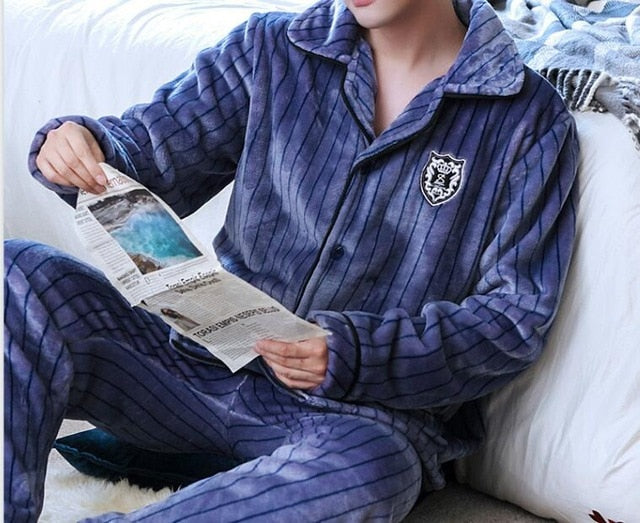 Long Sleeve Student Men Pajamas Set