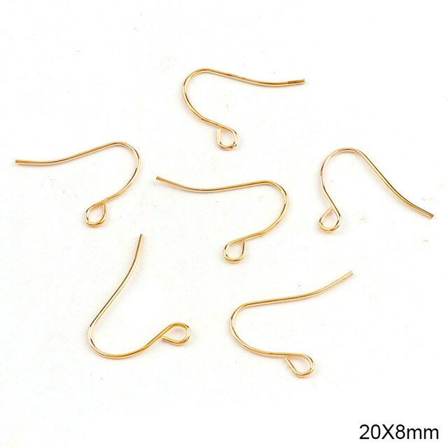 20x8mm Fashion Iron Ear Hook Wire Clasp No Bead Round Ball Charms Earring Hooks Ear Studs Wires DIY Earring Earstud Findings - Shopeasywear