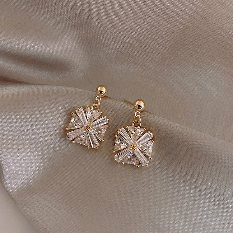 Crystal Square Women Dangle Earrings - Shopeasywear