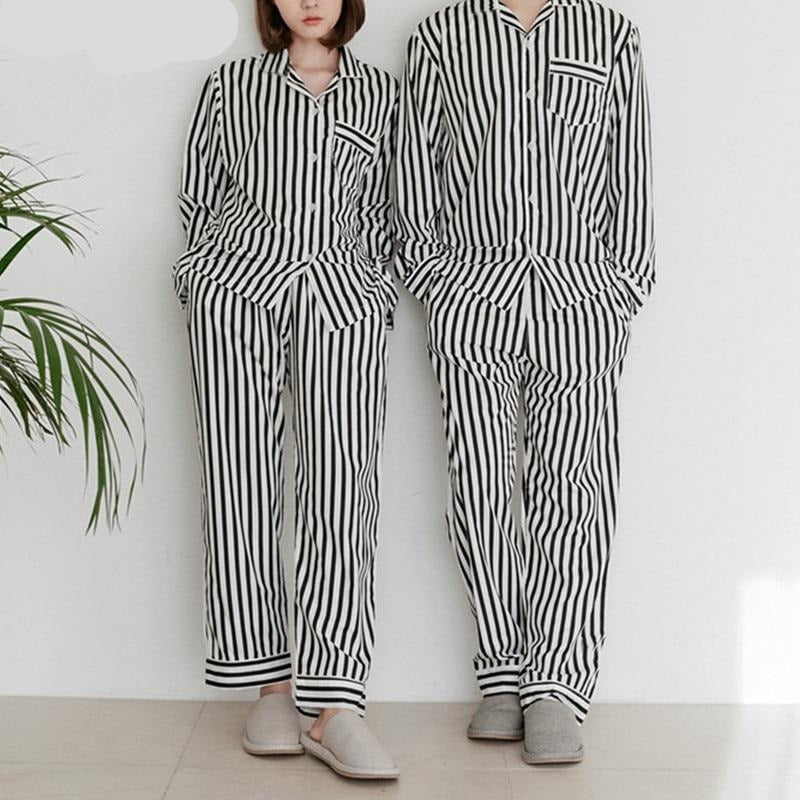 New Striped Couple Pajamas Sets
