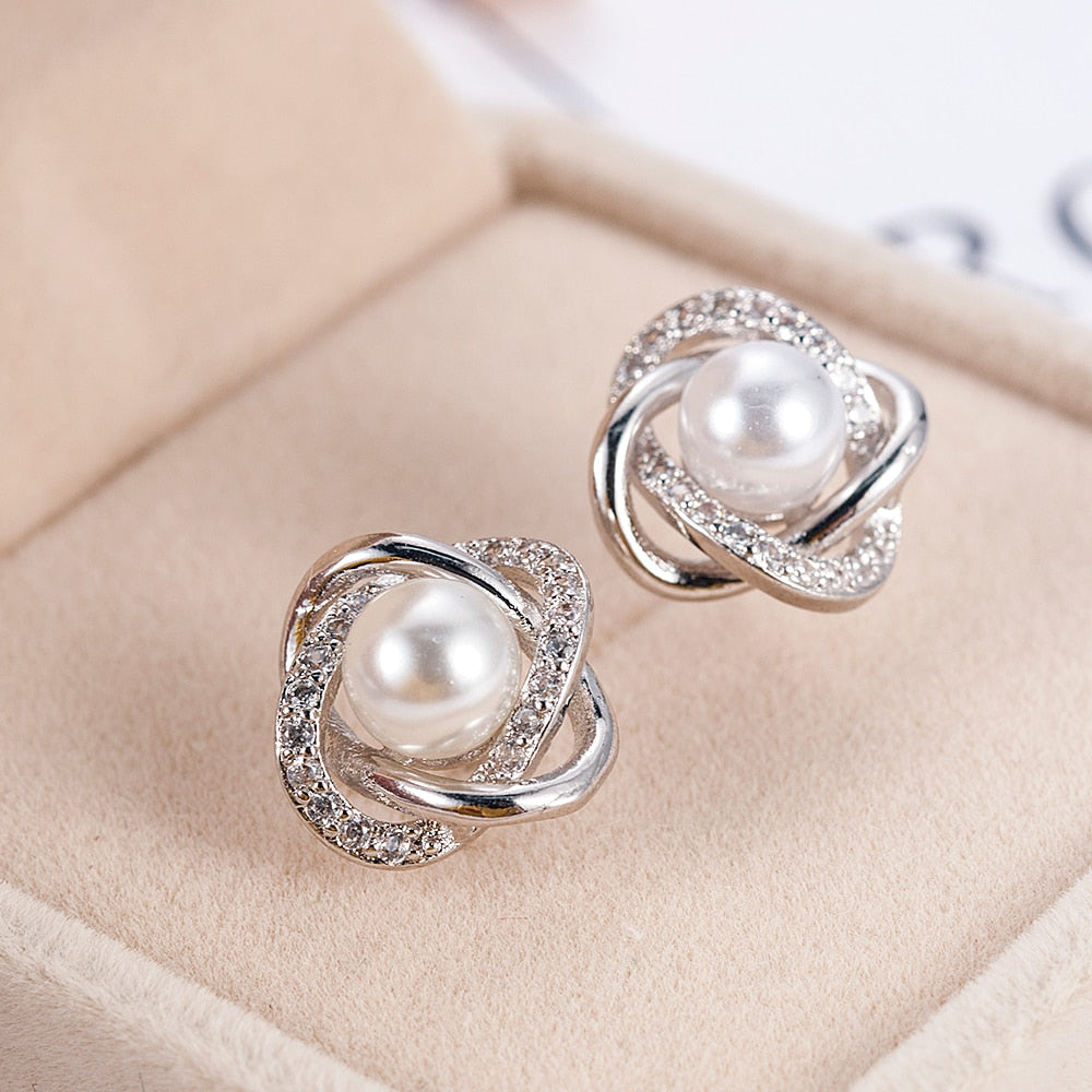 Star Pearl Ear Stud Earrings For Women - Shopeasywear