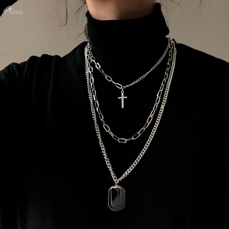 Metal Silver Cross Pendants Necklace - Shopeasywear