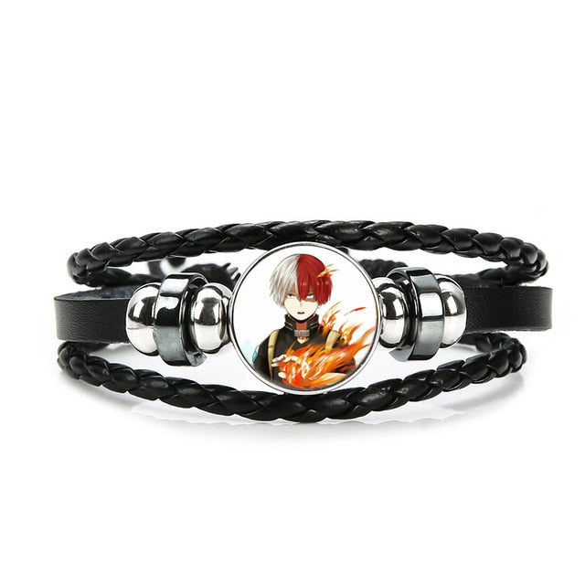 Boku No Hero Academia Bracelet My Hero Academia Charms Bracelet Kids Boy Punk Multilayer Leather Bracelets Jewelry - Shopeasywear