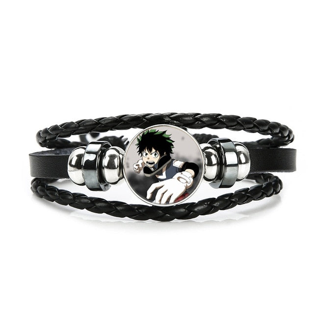Boku No Hero Academia Bracelet My Hero Academia Charms Bracelet Kids Boy Punk Multilayer Leather Bracelets Jewelry - Shopeasywear