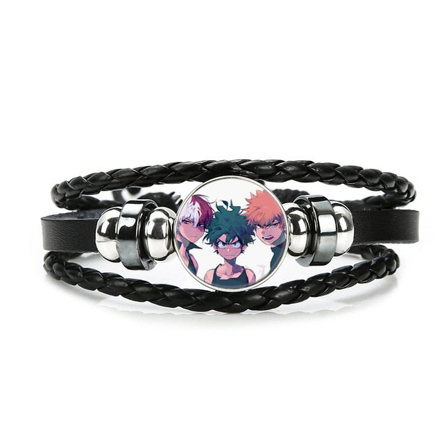 Boku No Hero Academia Bracelet My Hero Academia Charms Bracelet Kids Boy Punk Multilayer Leather Bracelets Jewelry - Shopeasywear