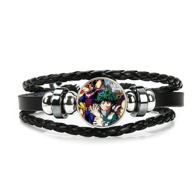 Boku No Hero Academia Bracelet My Hero Academia Charms Bracelet Kids Boy Punk Multilayer Leather Bracelets Jewelry - Shopeasywear
