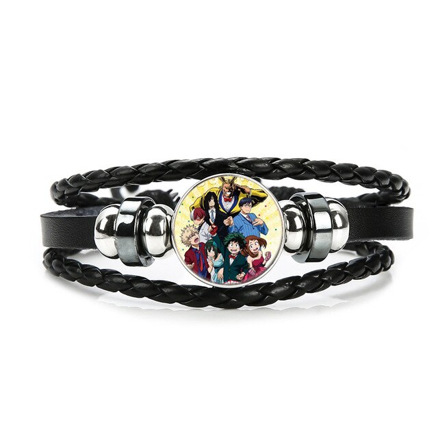 Boku No Hero Academia Bracelet My Hero Academia Charms Bracelet Kids Boy Punk Multilayer Leather Bracelets Jewelry - Shopeasywear