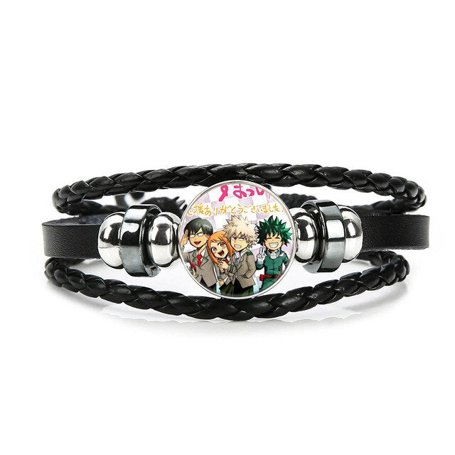 Boku No Hero Academia Bracelet My Hero Academia Charms Bracelet Kids Boy Punk Multilayer Leather Bracelets Jewelry - Shopeasywear