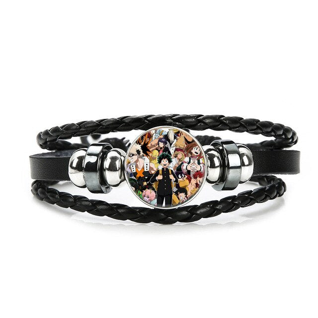 Boku No Hero Academia Bracelet My Hero Academia Charms Bracelet Kids Boy Punk Multilayer Leather Bracelets Jewelry - Shopeasywear