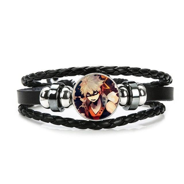 Boku No Hero Academia Bracelet My Hero Academia Charms Bracelet Kids Boy Punk Multilayer Leather Bracelets Jewelry - Shopeasywear