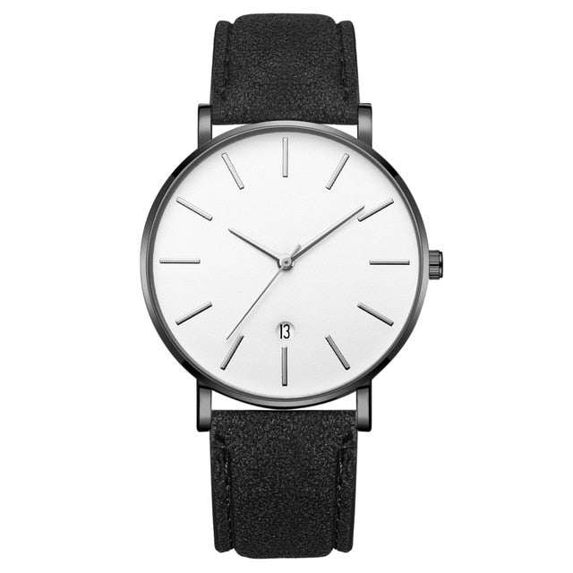 Synthetic Leather Analog Quartz Watch - Shopeasywear