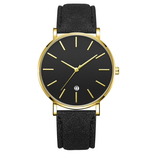 Synthetic Leather Analog Quartz Watch - Shopeasywear