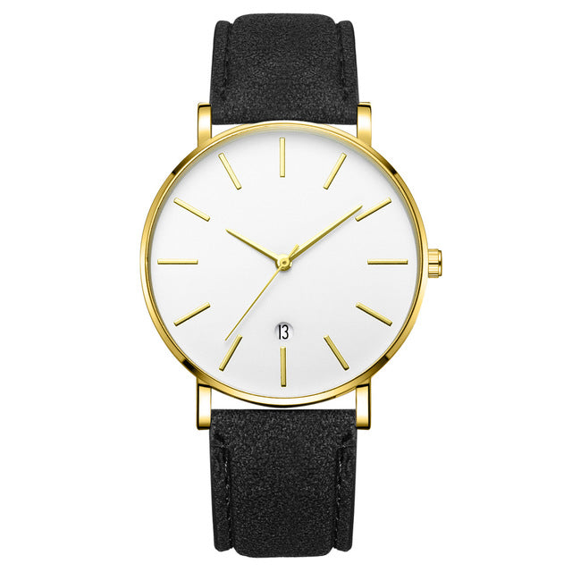 Synthetic Leather Analog Quartz Watch - Shopeasywear