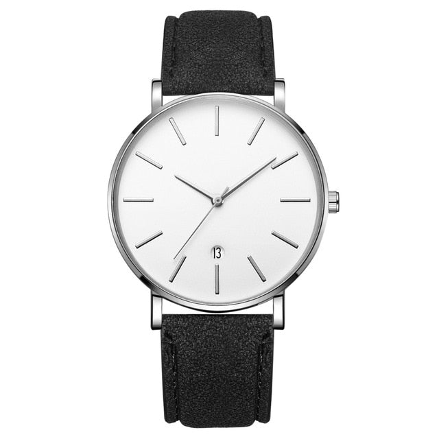 Synthetic Leather Analog Quartz Watch - Shopeasywear