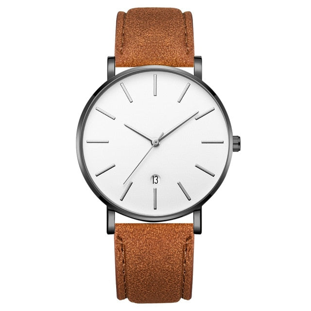 Synthetic Leather Analog Quartz Watch - Shopeasywear