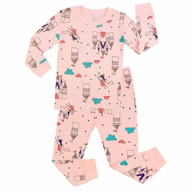 Cotton Boys Girls Kids Pajamas Sets