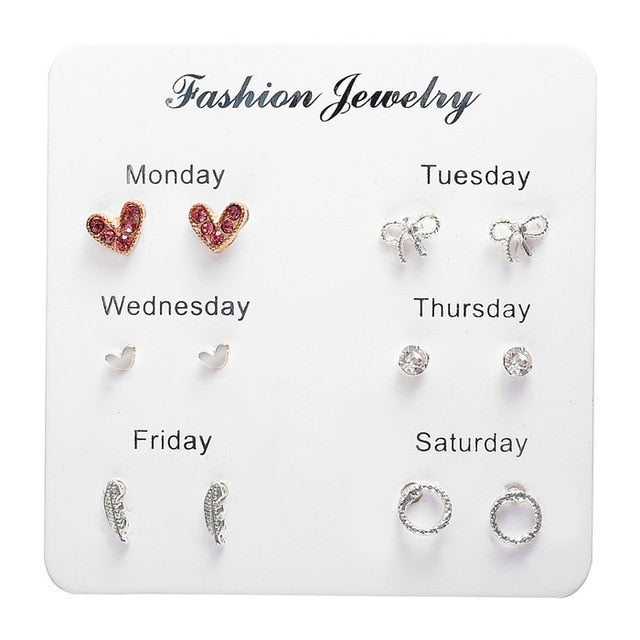 Minimalist Mixed Small Earrings Set - Shopeasywear