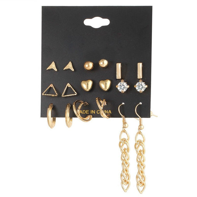 Minimalist Mixed Small Earrings Set - Shopeasywear