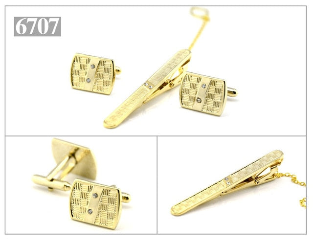 Gold Tie Clip and Cufflink Set For Men - Shopeasywear