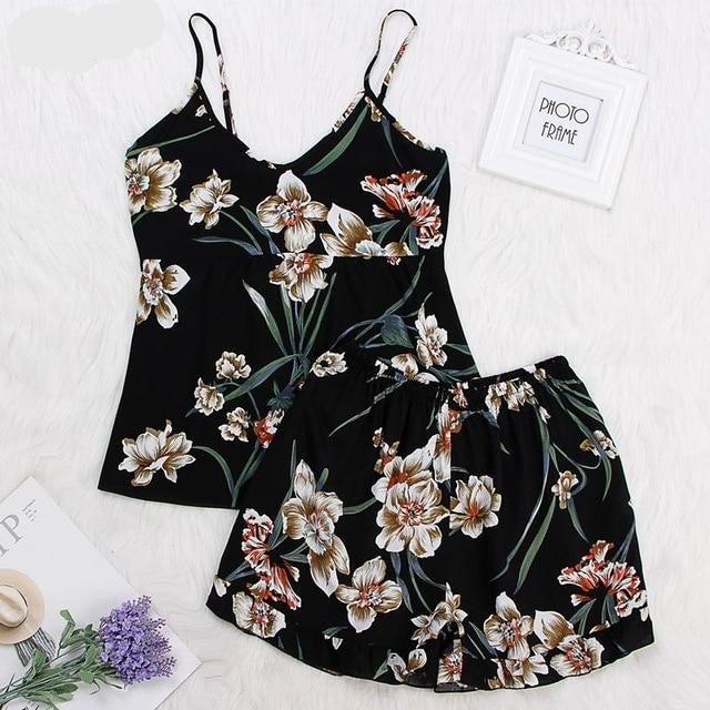 Leaf Print Pajamas for Women