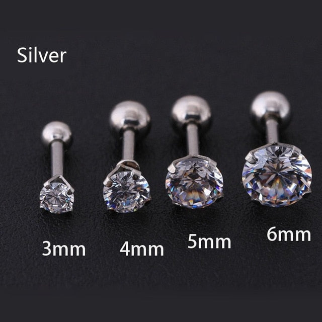 Medical titanium needle True zircon Earrings - Shopeasywear