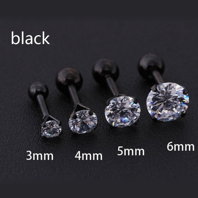 Medical titanium needle True zircon Earrings - Shopeasywear