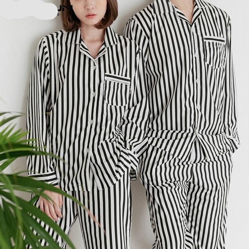 New Striped Couple Pajamas Sets