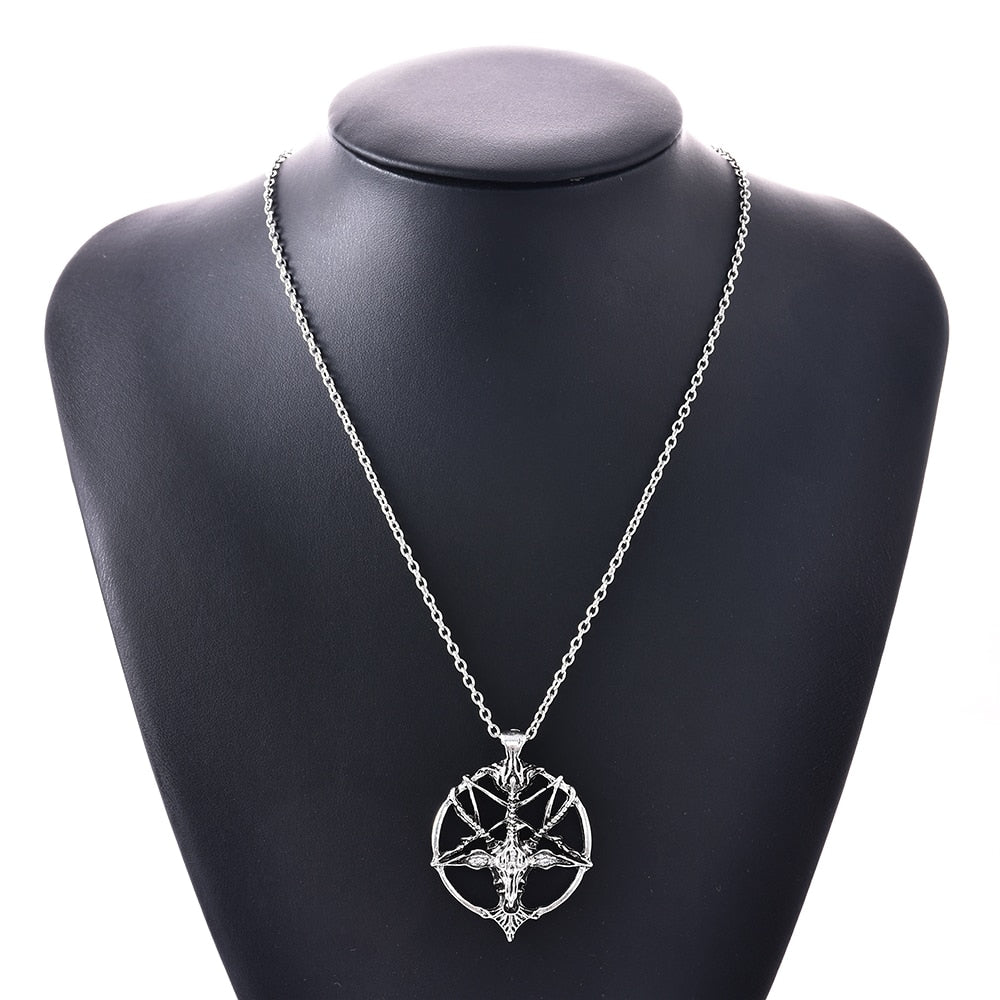 Goat Head Pendant Chain Necklace Jewelry - Shopeasywear