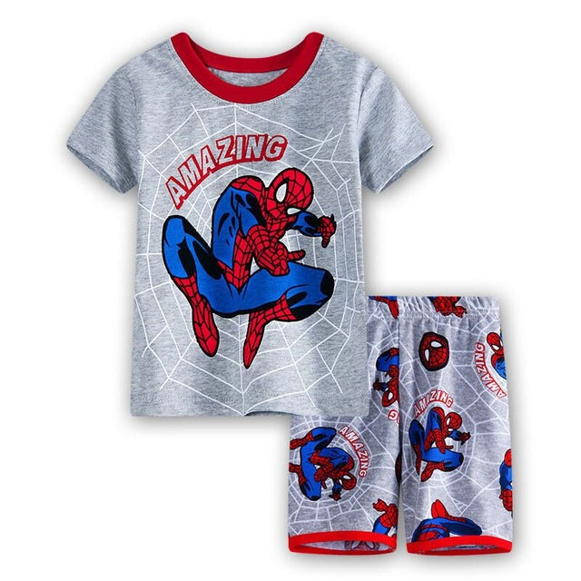 Captain America Summer Short Sleeve Children Pajamas