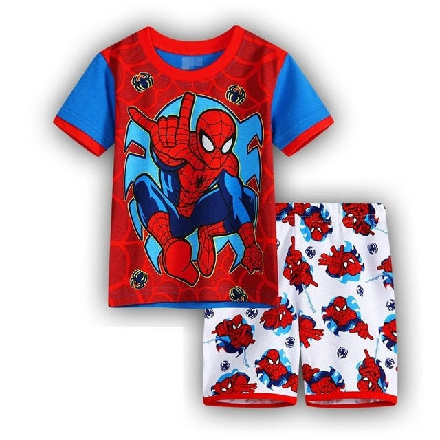 Captain America Summer Short Sleeve Children Pajamas