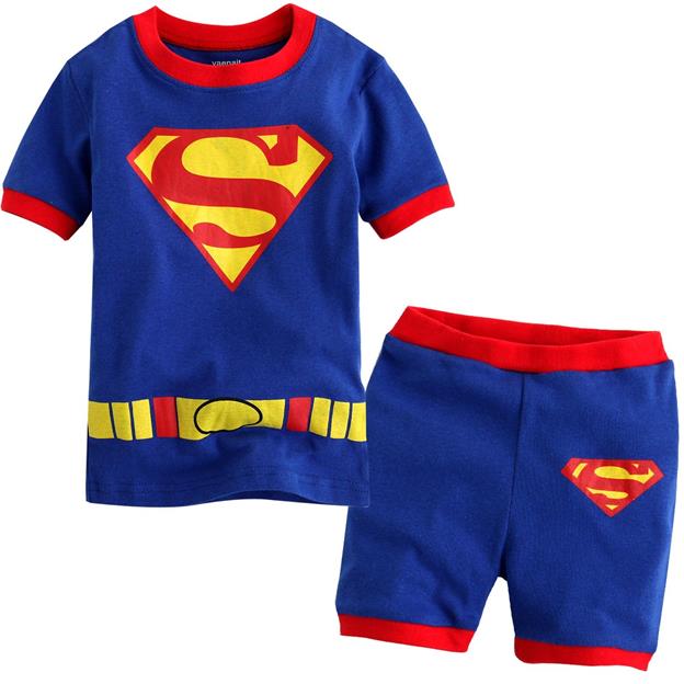 Captain America Summer Short Sleeve Children Pajamas