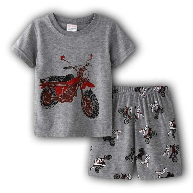 Captain America Summer Short Sleeve Children Pajamas