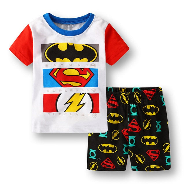 Captain America Summer Short Sleeve Children Pajamas