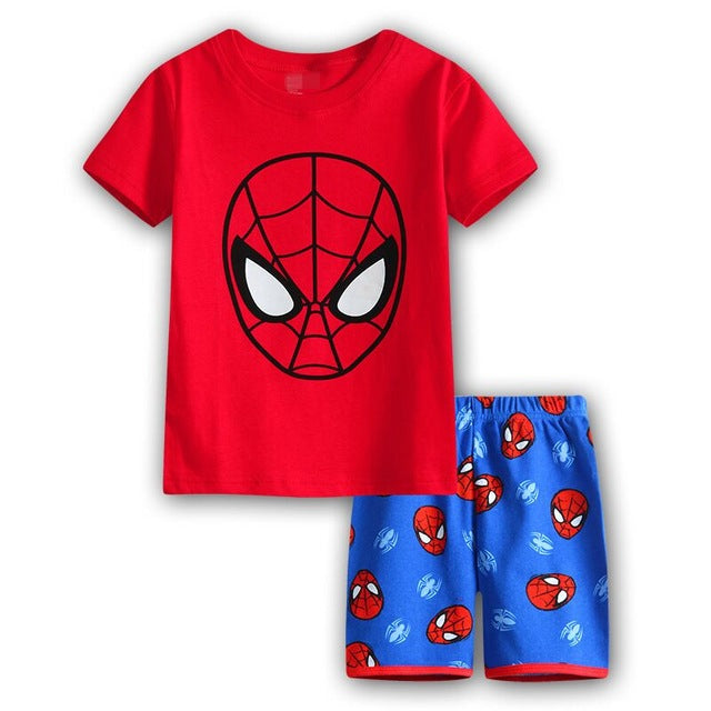 Captain America Summer Short Sleeve Children Pajamas