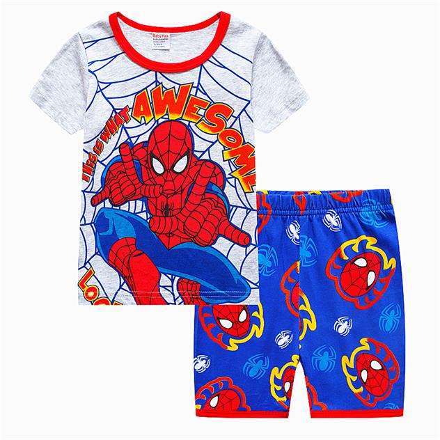 Captain America Summer Short Sleeve Children Pajamas