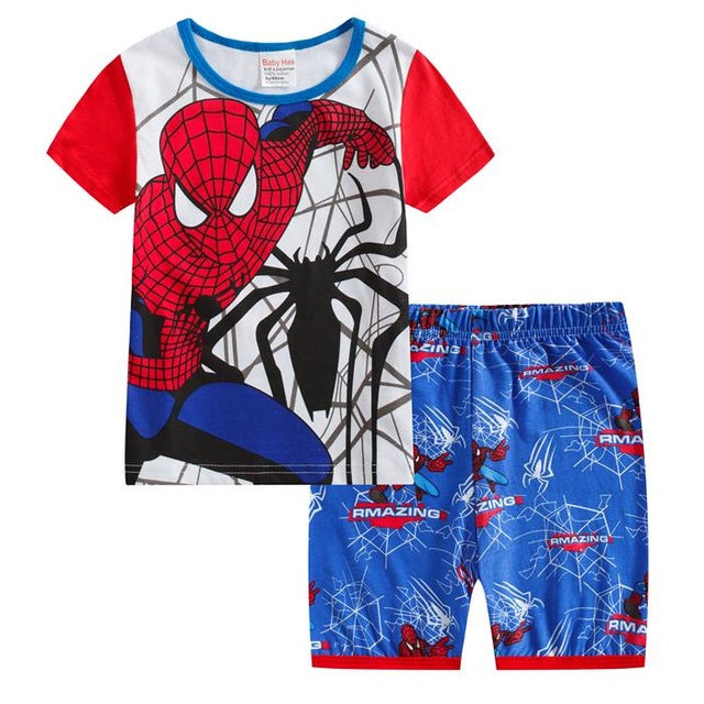 Captain America Summer Short Sleeve Children Pajamas