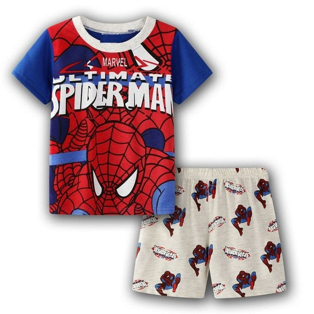 Captain America Summer Short Sleeve Children Pajamas